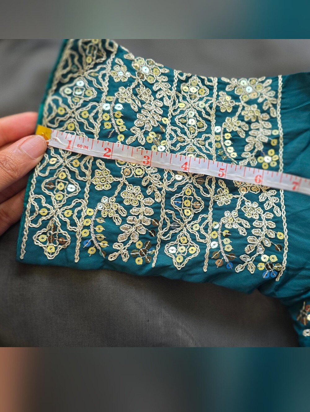 Gorgeous Sequin Zari green Lehenga Choli - Picture 11 of 14